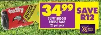 Shoprite Tuffy budget refuse bags offer