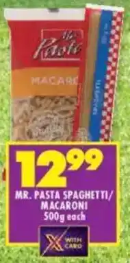 Shoprite Mr. pasta spaghetti/ macaroni offer