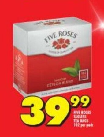 Shoprite Five Roses Tagless Tea Bags 102 per pack offer