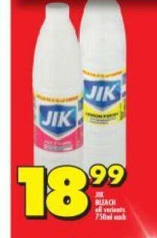 Shoprite JIK Bleach All Variants 750ml each offer