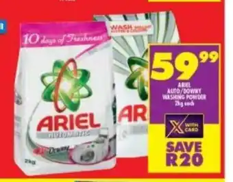 Shoprite Ariel Auto / Downy Washing Powder 2kg each offer