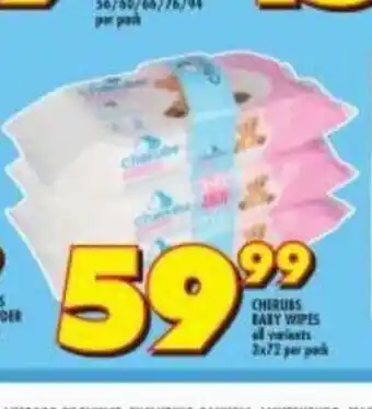 Shoprite Cherubs Baby Wipes All Variants 3x72 per pack offer