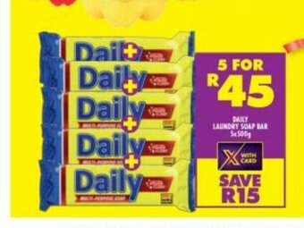 Shoprite Daily Laundry Soap Bar 5x500g offer