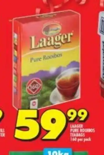 Shoprite Laager Pure Rooibos Teabags 160 per pack offer