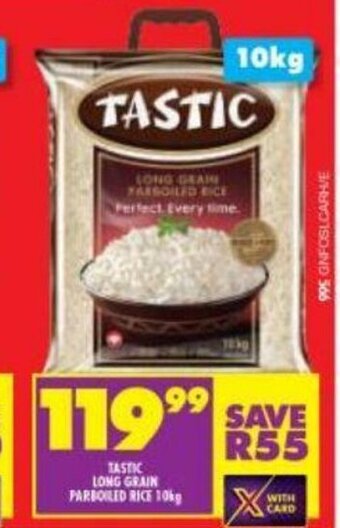 Shoprite Tastic Long Grain Parboiled Rice 10kg offer