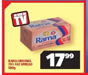 Usave Rama Original 70% Fat Spread 500g offer
