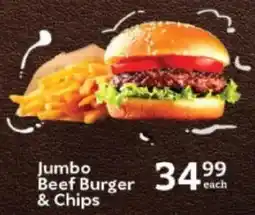 Oxford Freshmarket Jumbo Beef Burger & Chips offer