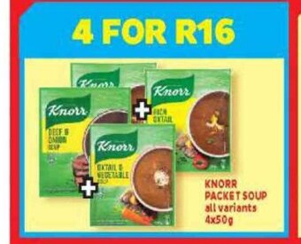 Usave Knorr packet Soup All Variants 4x50g offer