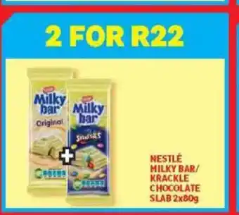 Usave Nestle Milky Bar / Krackle Chocolate Slab 2x80g offer