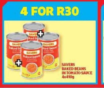 Savers Baked Beans in Tomato Sauce 4x410g