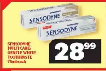 Sensodyne Multicare / Gentle White Toothpaste 75ml each