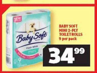 Usave Baby Soft Mini 2-Ply Toilet Rolls 9 per pack offer