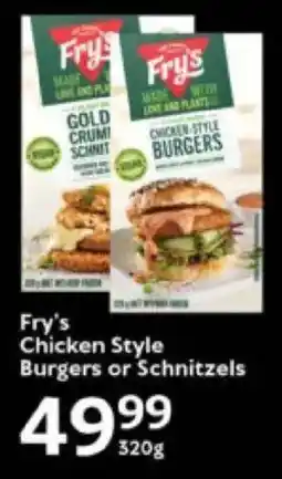 Oxford Freshmarket Fry's Chicken Style Burgers or Schnitzels offer