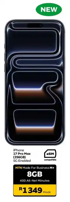 MTN iPhone 17 Pro Max (256GB) offer