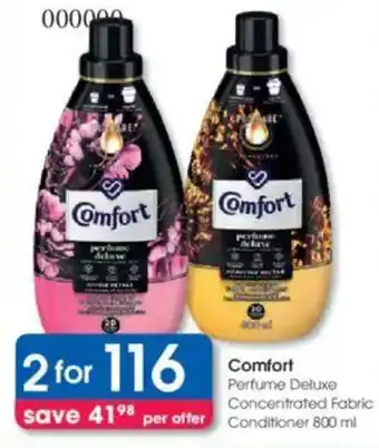 Clicks Comfort Perfume Deluxe Concentrated Fabric Conditioner offer