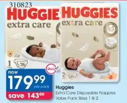 Clicks Huggies Extra Care Disposable Nappies offer