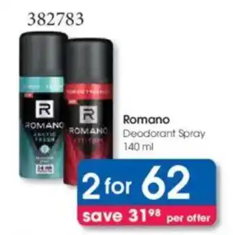 Clicks Romano Deodorant Spray offer