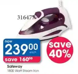 Clicks Safeway 1800 Watt Steam Iron offer