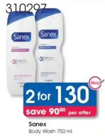 Clicks Sanex Body Wash offer
