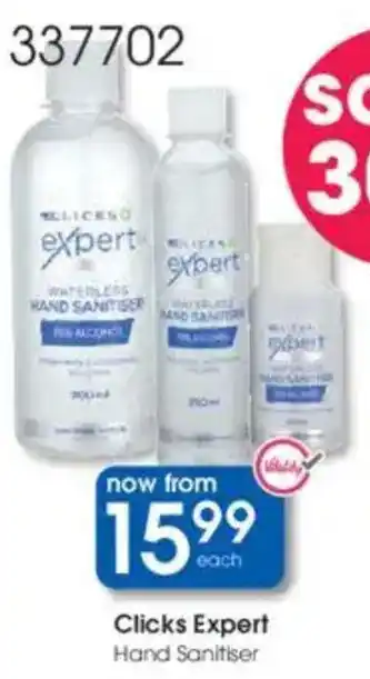 Clicks Clicks Expert Hand Sanitiser offer