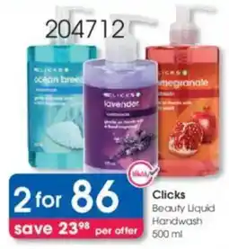 Clicks Clicks Beauty Liquid Handwash offer