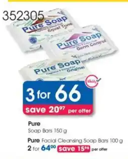 Clicks Pure Soap Bars offer