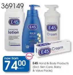 Clicks E45 Hand & Body Products offer