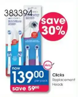 Clicks Clicks Replacement Heads offer