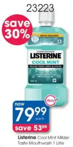 Clicks Listerine Cool Mint Milder Taste Mouthwash offer