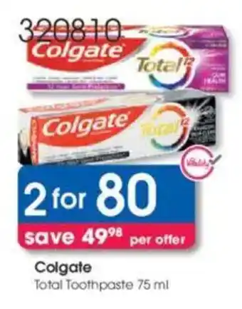 Clicks Colgate Total Toothpaste offer
