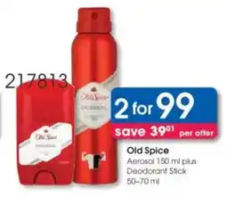 Clicks Old Spice Aerosol plus Deodorant Stick offer