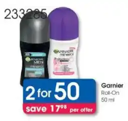 Clicks Garnier Roll-On offer