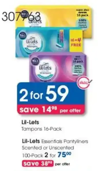 Clicks Lil-Lets Tampons offer