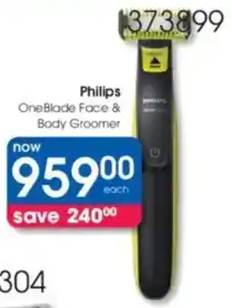 Clicks Philips One Blade Face & Body Groomer offer