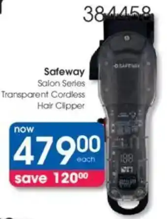 Clicks Safeway Salon Series Transparent Cordless Hair Clipper offer