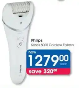 Clicks Philips Series 8000 Cordless Epilator offer