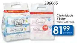 Clicks Clicks Made 4 Baby Wipes offer