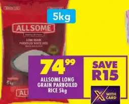 Shoprite ALLSOME LONG GRAIN PARBOILED RICE 5kg offer