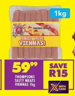 Shoprite THOMPSONS TASTY MEATS VIENNAS 1kg offer