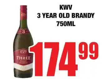 Boxer KWV 3-Year Old Brandy 750ml offer