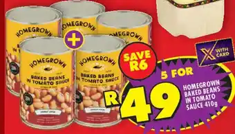 Shoprite Homegrown baked beans in tomato sauce offer