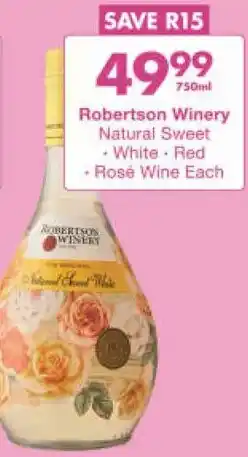 President Hyper Robertson Winery Natural Sweet, White, Red, Rosé Wine offer