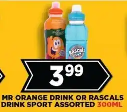 Goal Supermarket Mr orange drink or rascals drink sport assorted offer