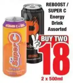 Boxer REBOOST/ SUPER C Energy Drink Assorted offer