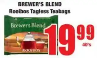 Boxer BREWER'S BLEND Rooibos Tagless Teabags offer
