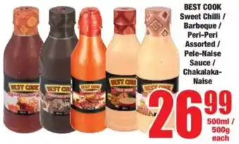 Boxer BEST COOK Sweet Chilli/ Barbeque/ Peri-Peri Assorted/ Pele-Naise Sauce/ Chakalaka-Naise offer