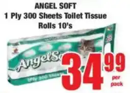 Boxer ANGEL SOFT 1 Ply 300 Sheets Toilet Tissue Rolls offer