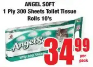 Boxer ANGEL SOFT 1 Ply 300 Sheets Toilet Tissue Rolls offer
