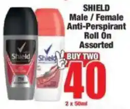 Boxer SHIELD Male/ Female Anti-Perspirant Roll On Assorted offer