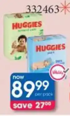 Clicks Huggies Pure & Natural Care Wipes offer